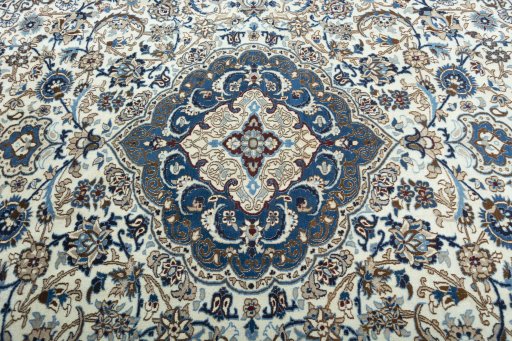 Central medallion detail of New Nain rug from Iran / Persia