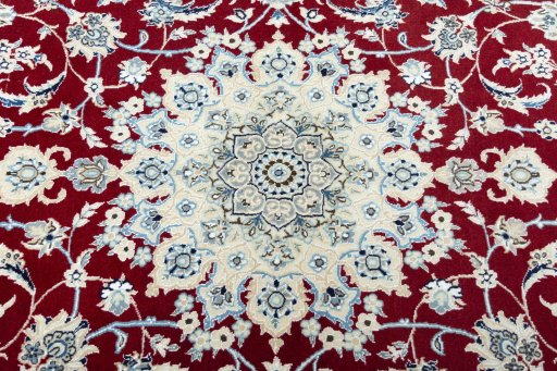 Central medallion detail of New Nain rug from Iran / Persia