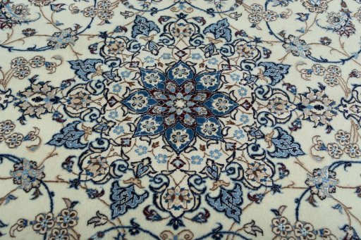 Central medallion detail of New Nain rug from Iran / Persia