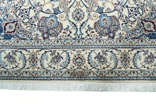 Full view of New Nain rug from Iran / Persia, 199 × 129 cm in Beige tones