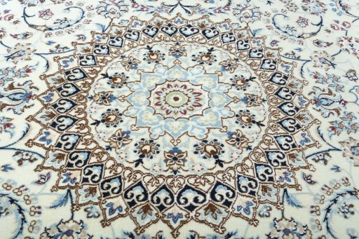 Central medallion detail of New Nain rug from Iran / Persia