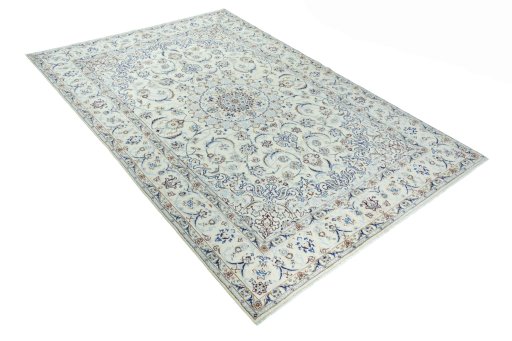 Close-up detail of New Nain rug from Iran / Persia showing Wool weave