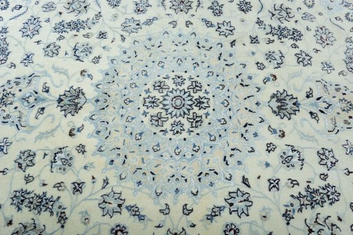 Central medallion detail of New Nain rug from Iran / Persia