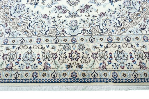 Full view of 2000s Nain rug from Iran / Persia, 305 × 207 cm in Beige tones