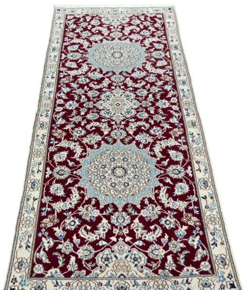 Surface texture of New Nain rug with natural Wool and intricate pattern