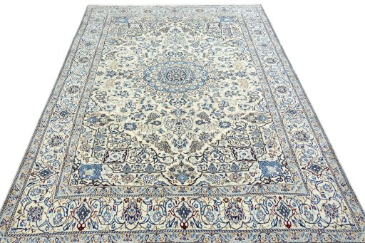Surface texture of New Nain rug with natural Wool and intricate pattern