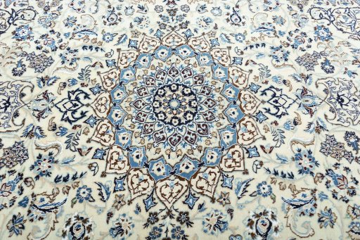 Central medallion detail of New Nain rug from Iran / Persia