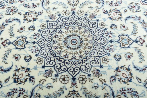 Central medallion detail of 2000s Nain rug from Iran / Persia