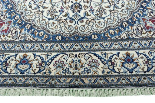 Full view of 2000s Nain rug from Iran / Persia, 311 × 196 cm in Beige tones