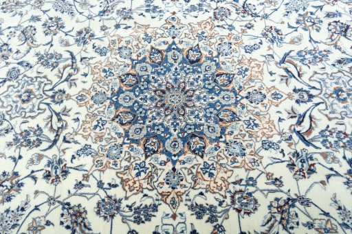 Central medallion detail of New Nain rug from Iran / Persia