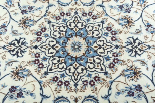 Central medallion detail of 2000s Nain rug from Iran / Persia
