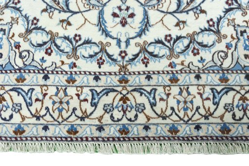 Full view of 2000s Nain rug from Iran / Persia, 204 × 124 cm in Beige tones