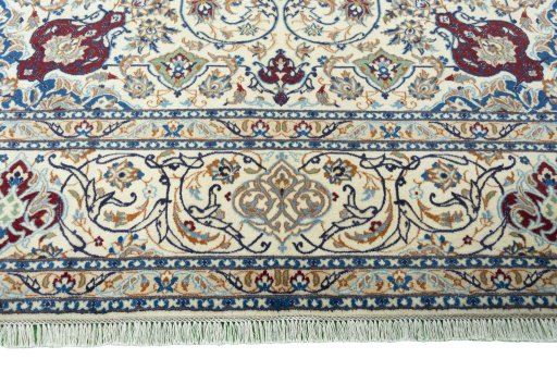 Full view of 2000s Nain rug from Iran / Persia, 300 × 210 cm in Beige tones
