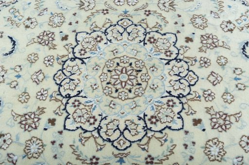 Central medallion detail of 2000s Nain rug from Iran / Persia