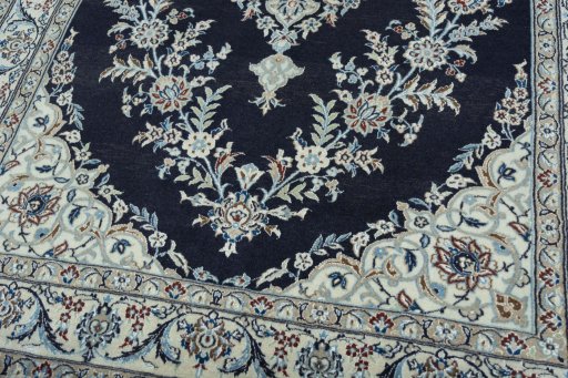 Close-up detail of New Nain rug from Iran / Persia showing Cork weave
