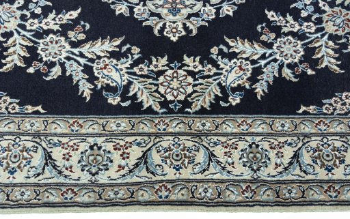 Full view of New Nain rug from Iran / Persia, 155 × 106 cm in Blue tones