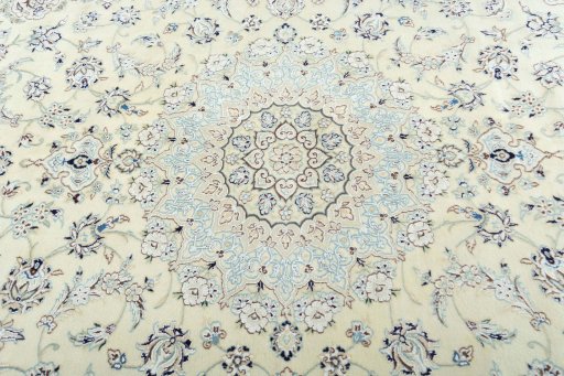 Central medallion detail of 2000s Nain rug from Iran / Persia