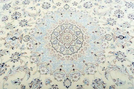 Central medallion detail of 2000s Nain rug from Iran / Persia