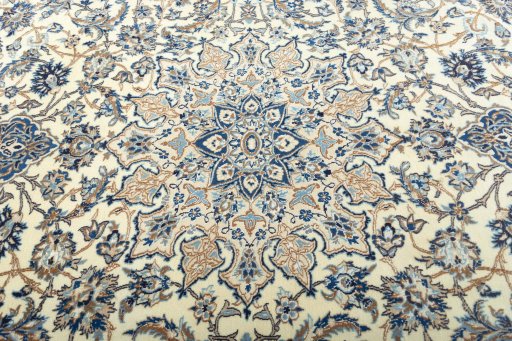 Central medallion detail of 2000s Nain rug from Iran / Persia