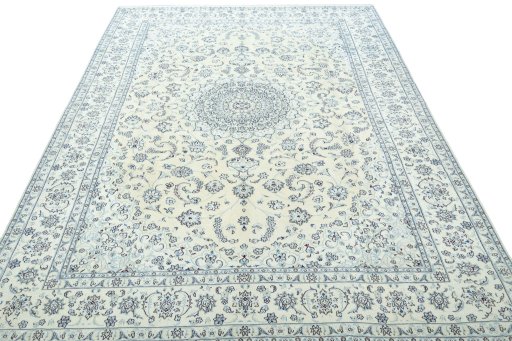 Surface texture of New Nain rug with natural Wool and intricate pattern
