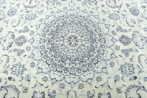 Central medallion detail of New Nain rug from Iran / Persia