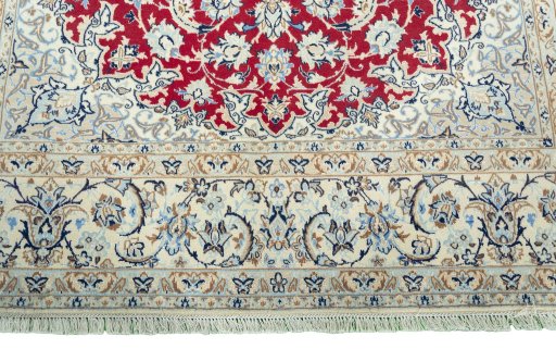 Full view of 2000s Nain rug from Iran / Persia, 310 × 200 cm in Red tones