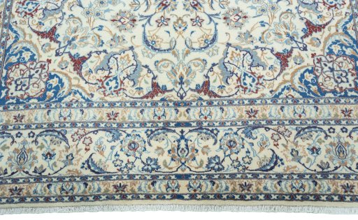 Full view of 2000s Nain rug from Iran / Persia, 315 × 215 cm in Beige tones