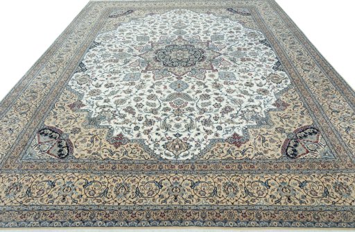 Surface texture of 2000s Nain rug with natural Cork and intricate pattern