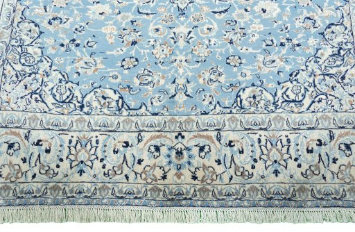 Full view of 2000s Nain rug from Iran / Persia, 287 × 175 cm in Blue tones