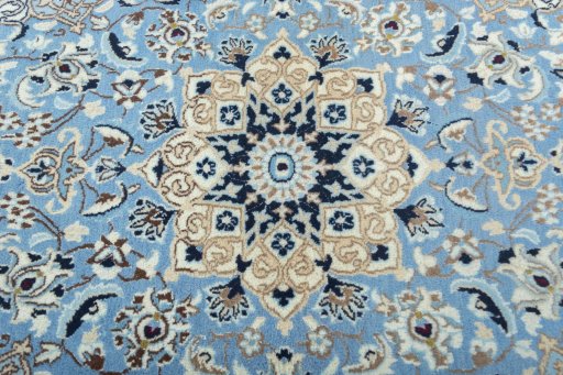 Central medallion detail of 2000s Nain rug from Iran / Persia