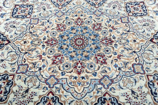 Central medallion detail of New Nain rug from Iran / Persia