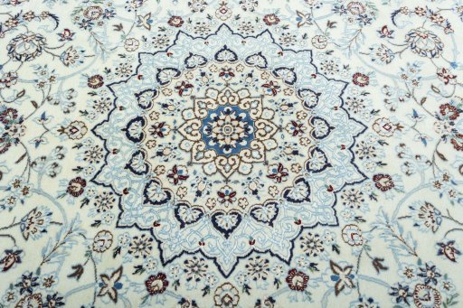 Central medallion detail of New Nain rug from Iran / Persia