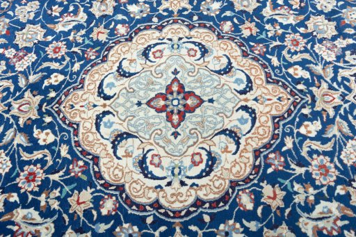 Central medallion detail of 2000s Nain rug from Iran / Persia