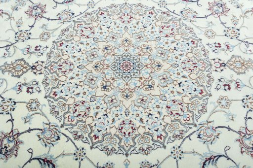 Central medallion detail of 2000s Nain rug from Iran / Persia
