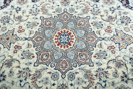 Central medallion detail of New Nain rug from Iran / Persia