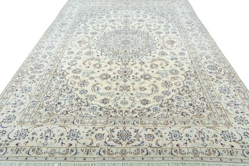 Surface texture of New Nain rug with natural Wool and intricate pattern
