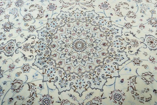 Central medallion detail of New Nain rug from Iran / Persia