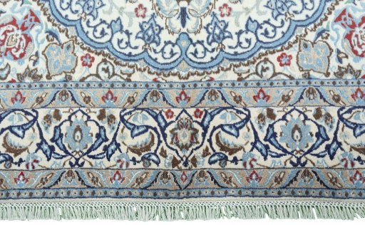 Full view of Unknown Nain rug from Iran / Persia, 262 × 165 cm in Beige tones