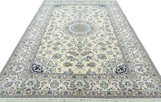 Surface texture of New Nain rug with natural Wool and intricate pattern