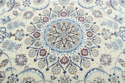 Central medallion detail of New Nain rug from Iran / Persia