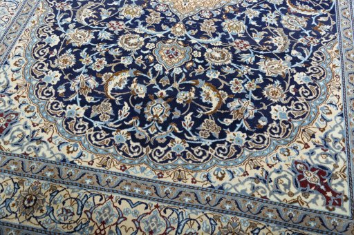 Close-up detail of Unknown Nain rug from Iran / Persia showing Wool weave