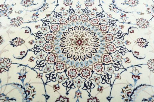 Central medallion detail of New Nain rug from Iran / Persia