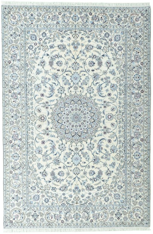 Full view of 2000s Nain rug from Iran / Persia, 300 × 200 cm in Beige tones