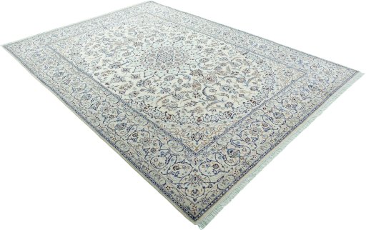 Close-up detail of New Nain rug from Iran / Persia showing Wool weave