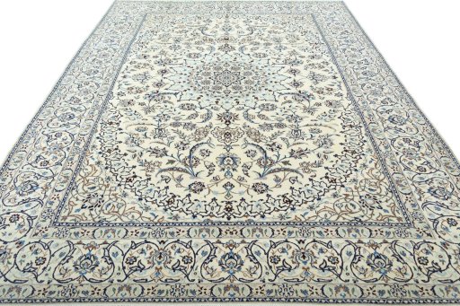 Surface texture of New Nain rug with natural Wool and intricate pattern