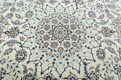 Central medallion detail of New Nain rug from Iran / Persia