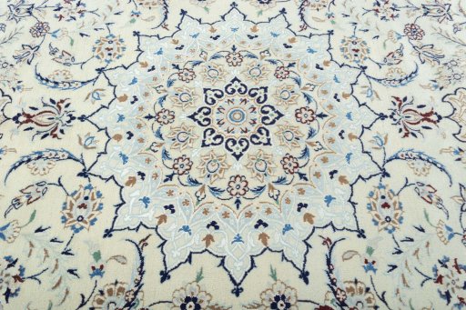 Central medallion detail of 2000s Nain rug from Iran / Persia