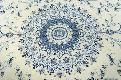 Central medallion detail of New Nain rug from Iran / Persia