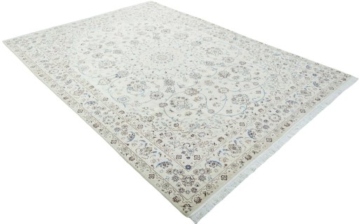 Close-up detail of New Nain rug from Iran / Persia showing Wool weave