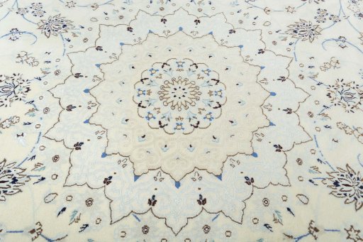 Central medallion detail of New Nain rug from Iran / Persia